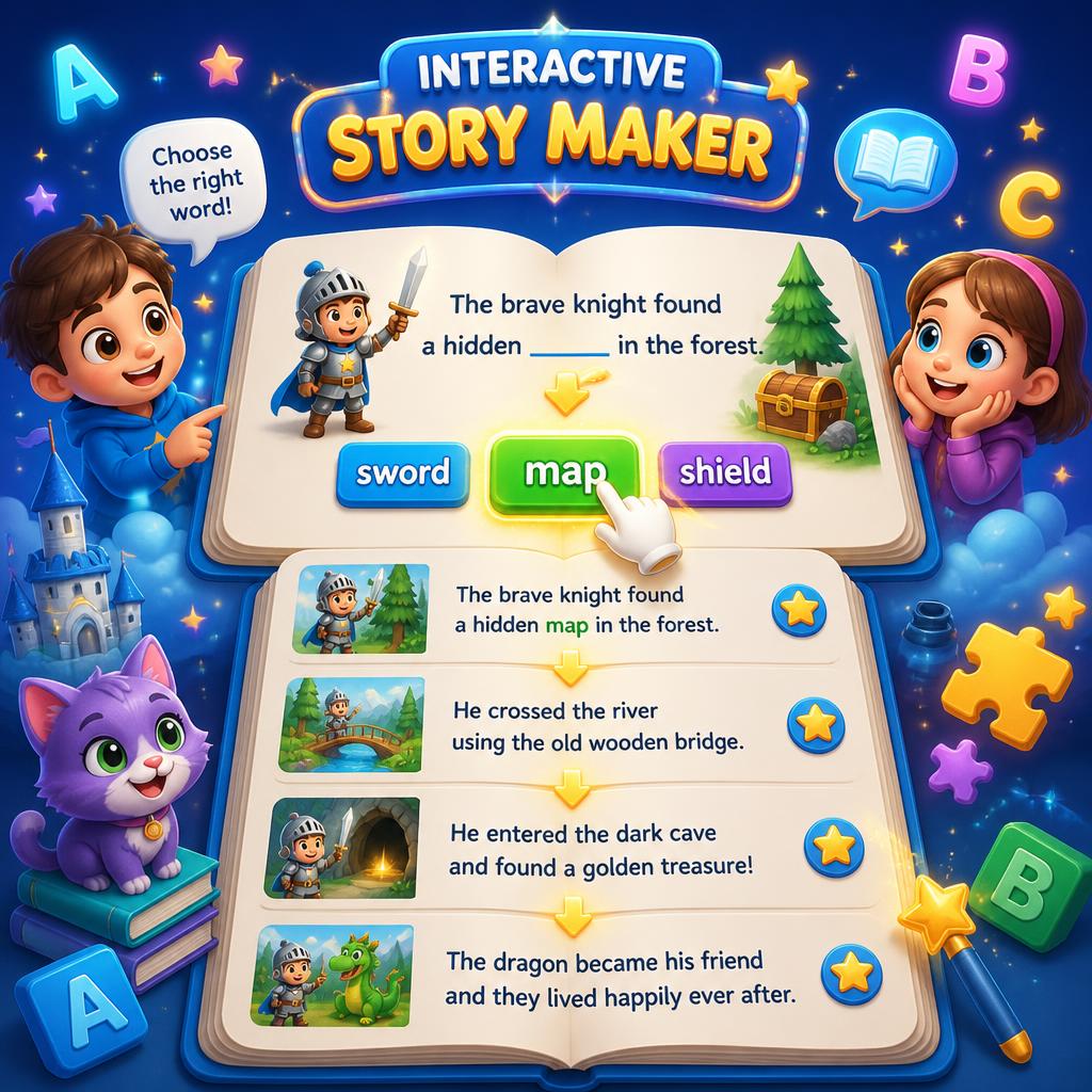 Interactive Story Maker İngilizce seçmeli interaktif hikaye oyunu - EngliPlay