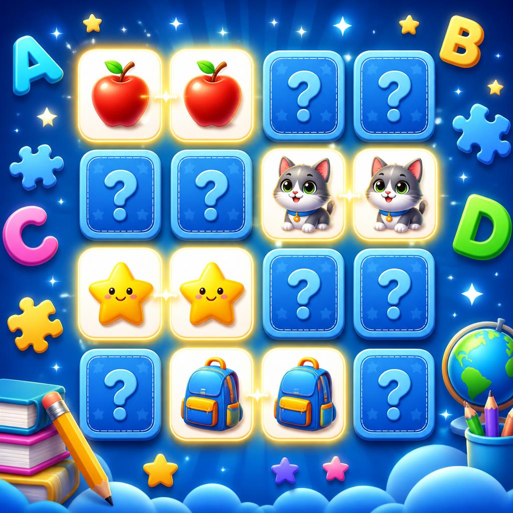 Memory Game İngilizce kelime hafıza kartı oyunu - EngliPlay